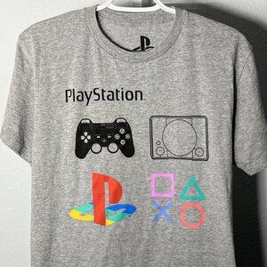 Playstation Licensed Grey w 4-Panel Graphic Print Tee T-Shirt SZ XL - DEADSTOCK